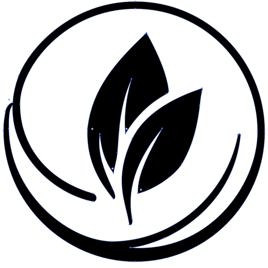 Wektoryzacja logo podgląd węzłów.