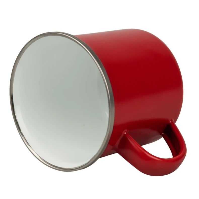 Czerwony kubek stalowy widok z boku 2.