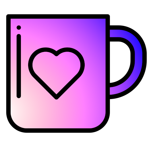 Gotowy fioletowy kubek z nadrukiem.